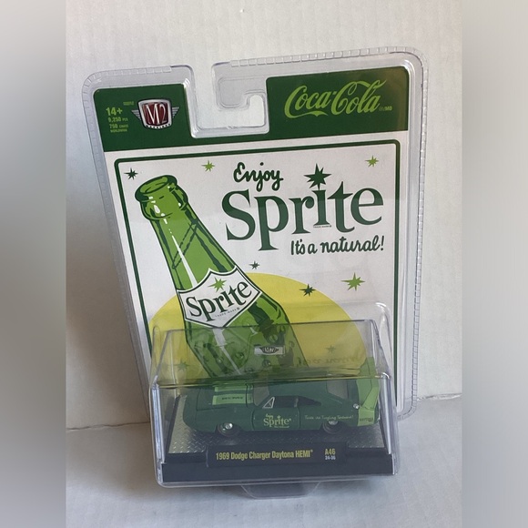 M2 Machines 1969 Dodge Charger Daytona HEMI A46 Green Coca-Cola Sprite Series - Picture 1 of 4